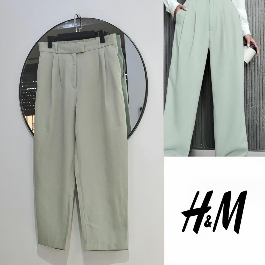 H&M large à pinces vert clair 