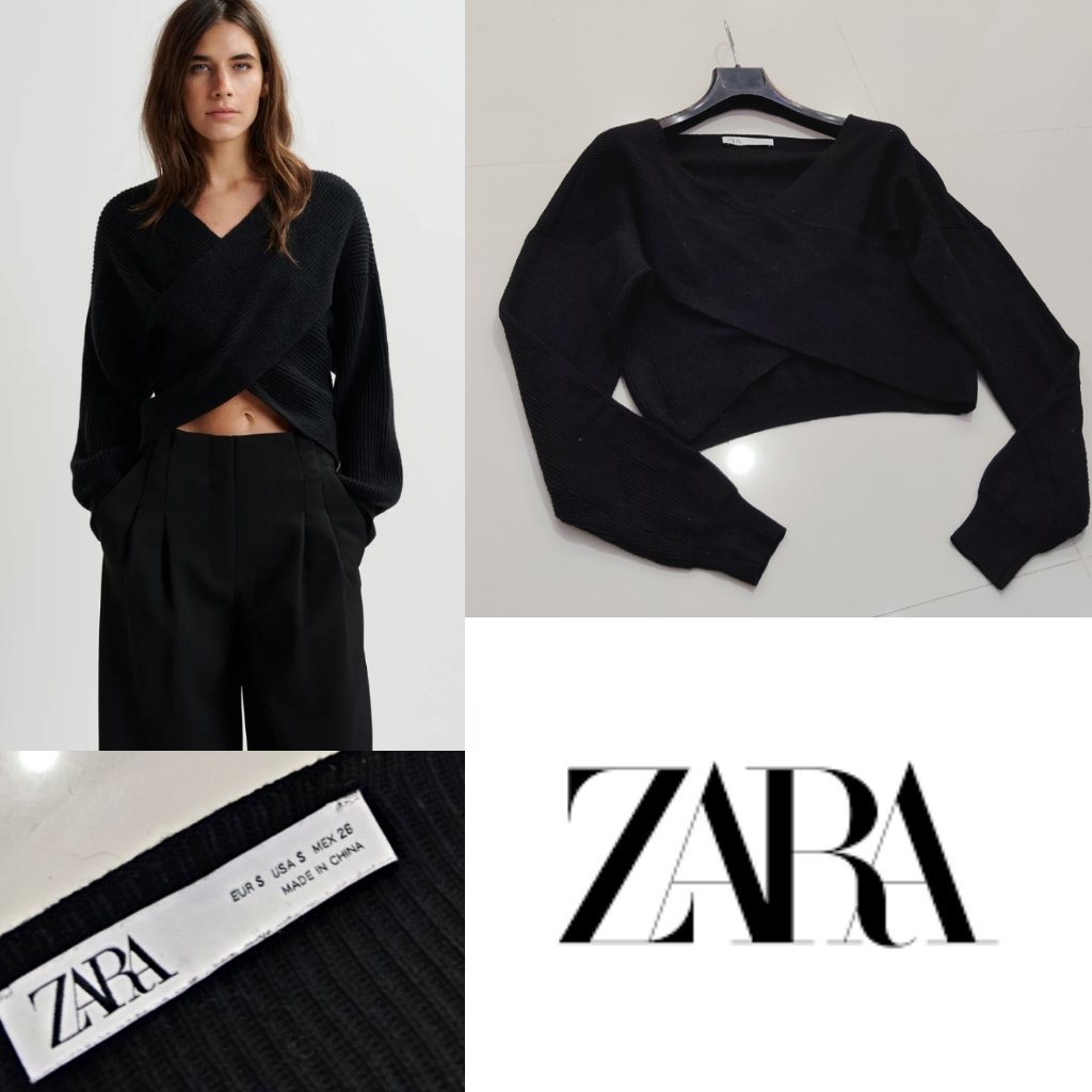 Pull Zara croisé crop neuf