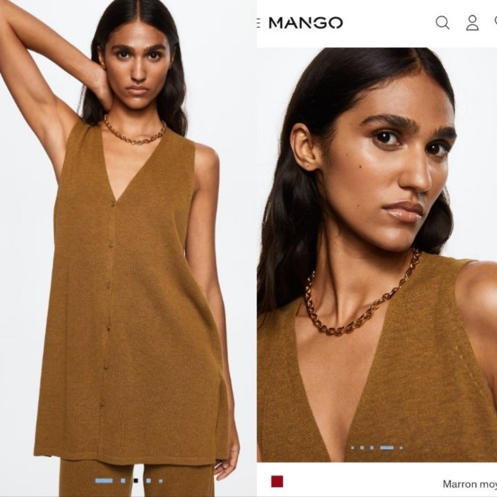 Mango avec laine marron/ chocolat 