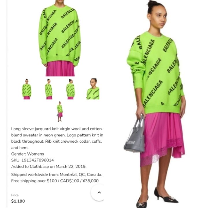 Balenciaga monogame en Laine 