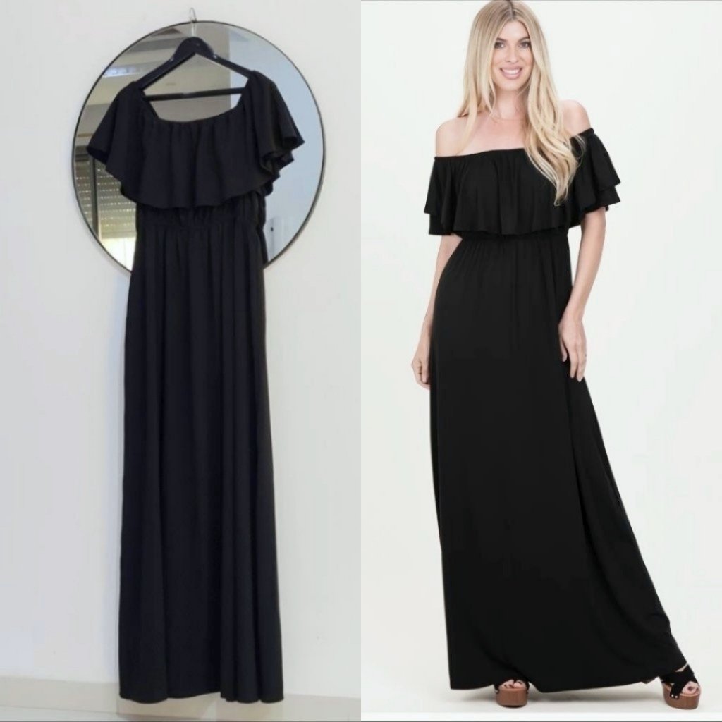 Robe Maxi col bardot chic