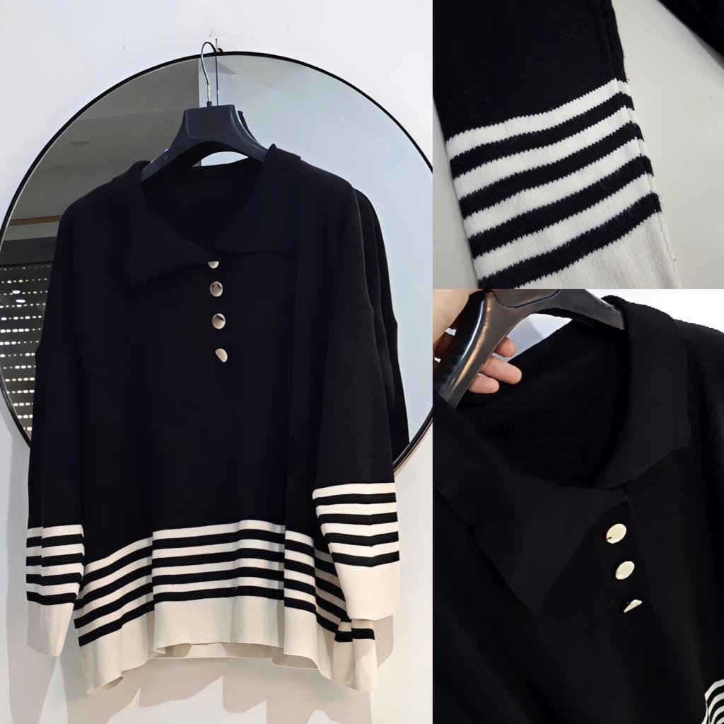 Pull à boutons 50% laine 