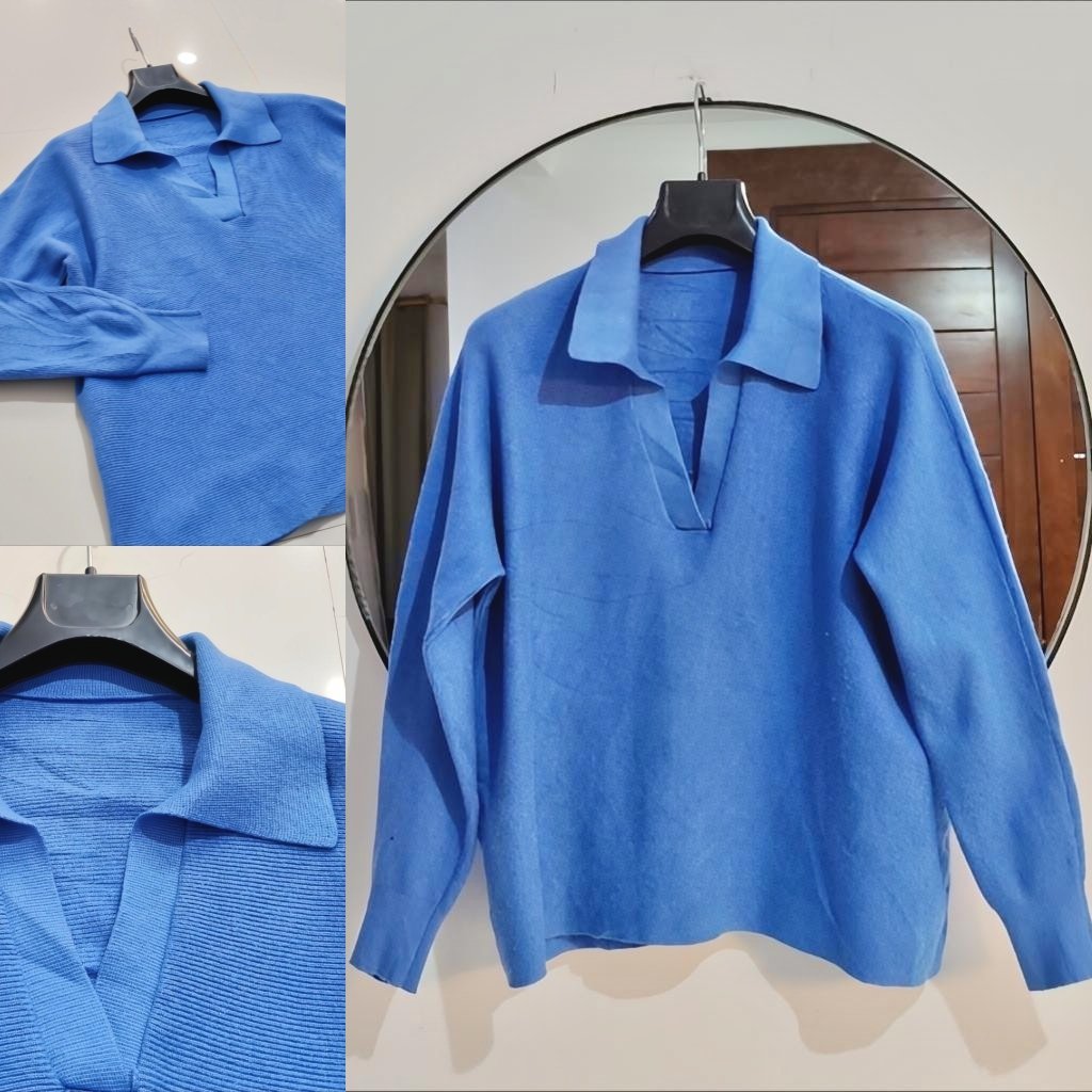 Pull Bleu Ciel neuf oversize 