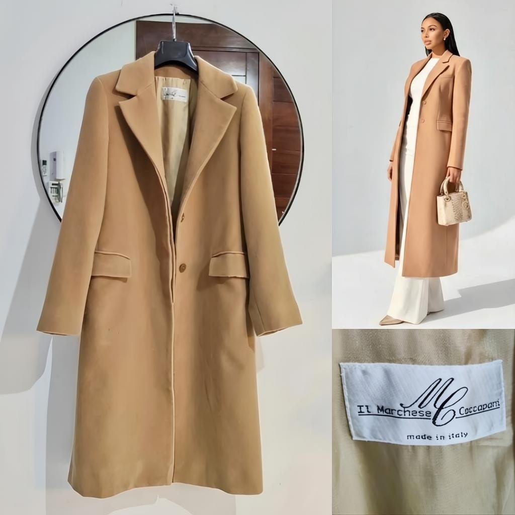 Manteau en laine Camel chic 