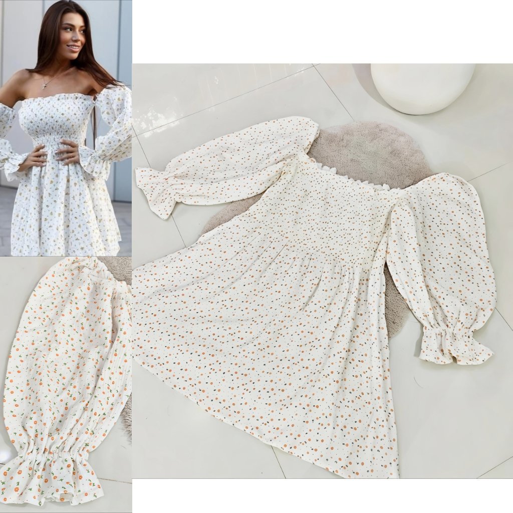 Jolie robe a manches tombantes bouffantes chic 