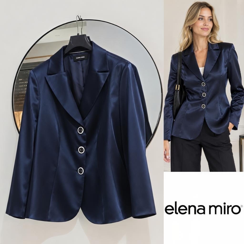Elena Miro Navy blue satinée neuf 