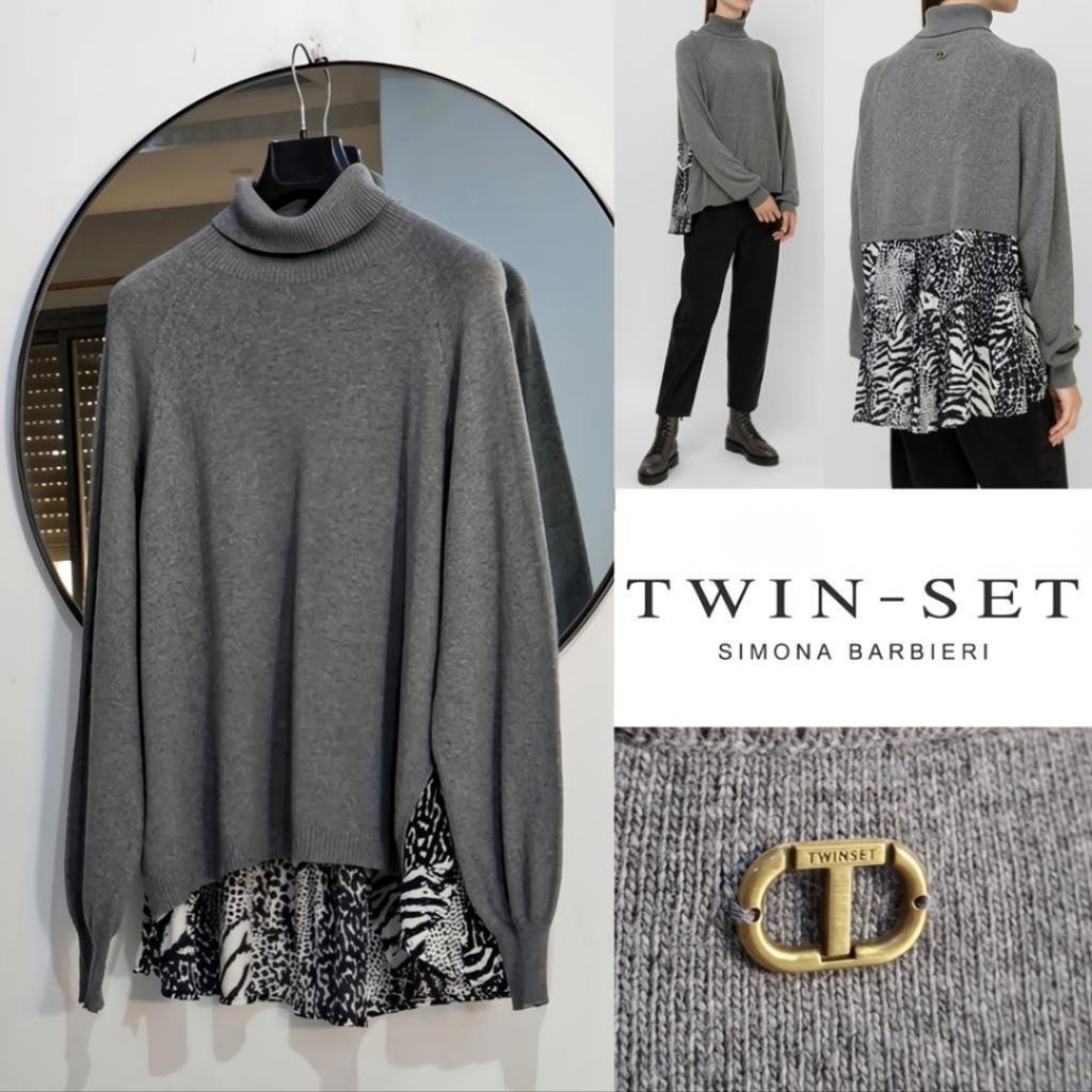 Twin-set en laine+cashemire long neuf 