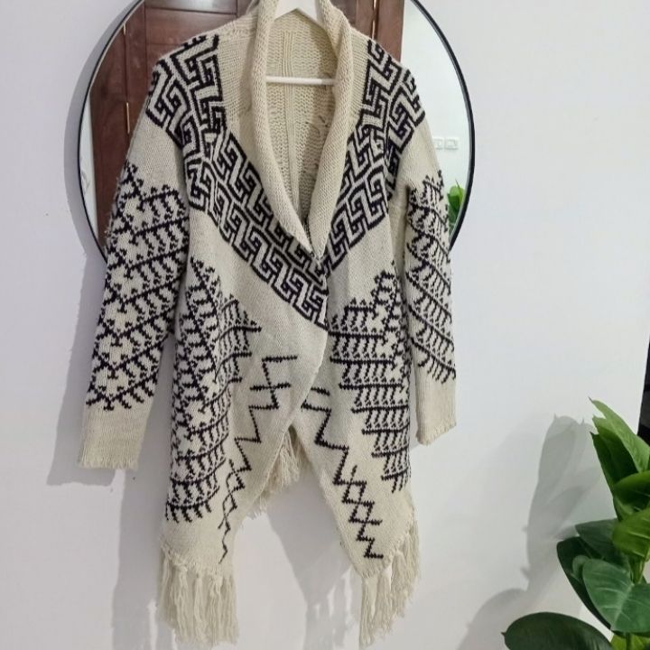 Cardigan epais Jaquard avec laine tendance 