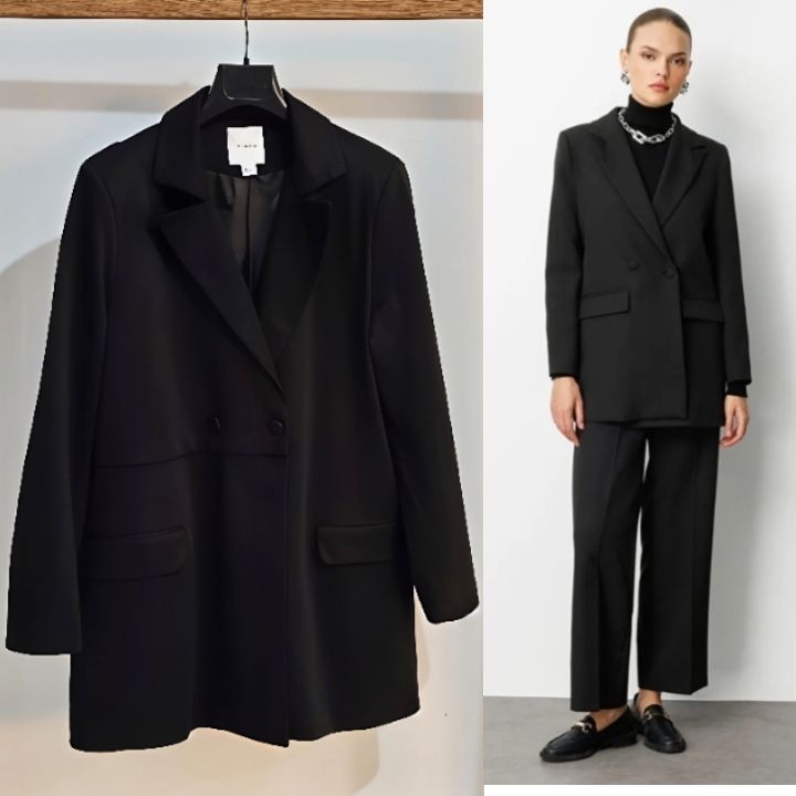 Blazer oversize Long à double boutonnage classe 