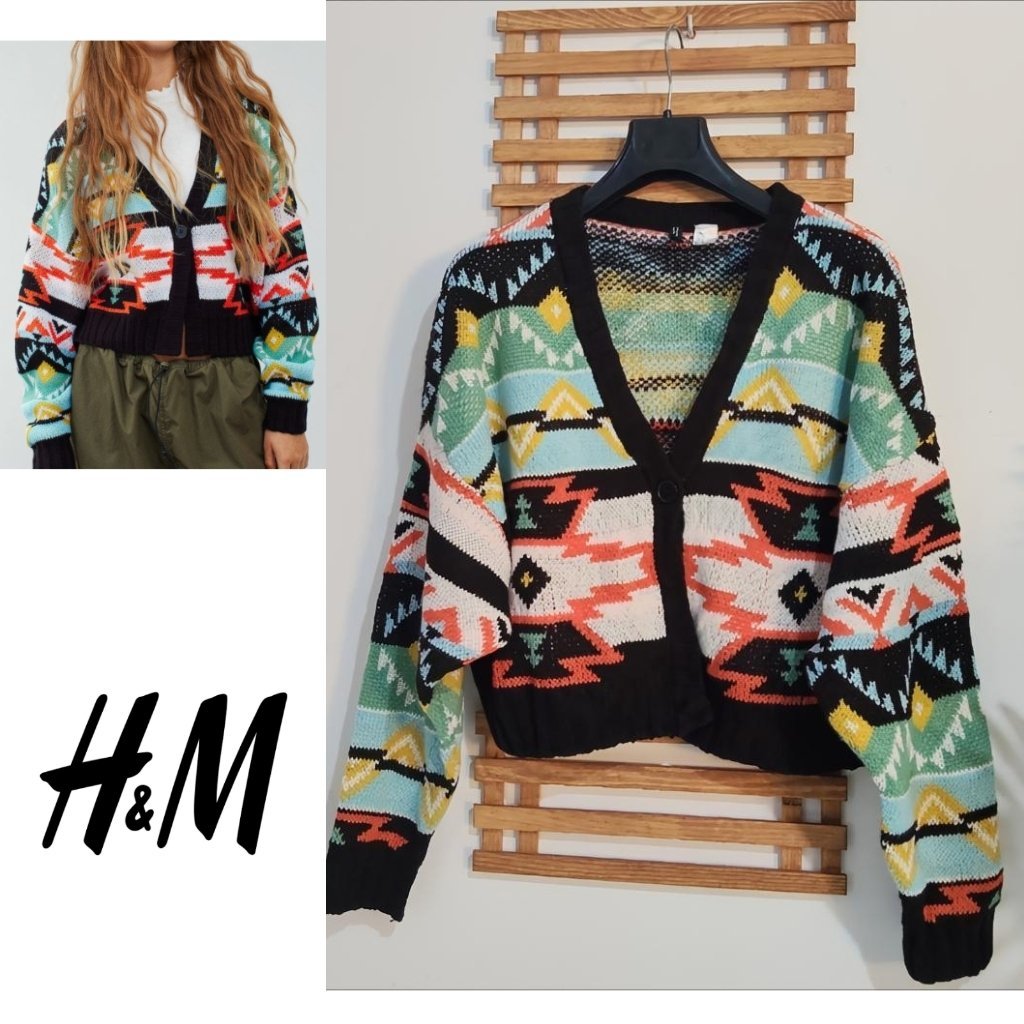 Cardigan H&M jacquard oversize 