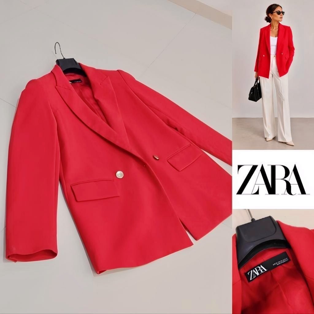 Blazer Zara rouge chic 