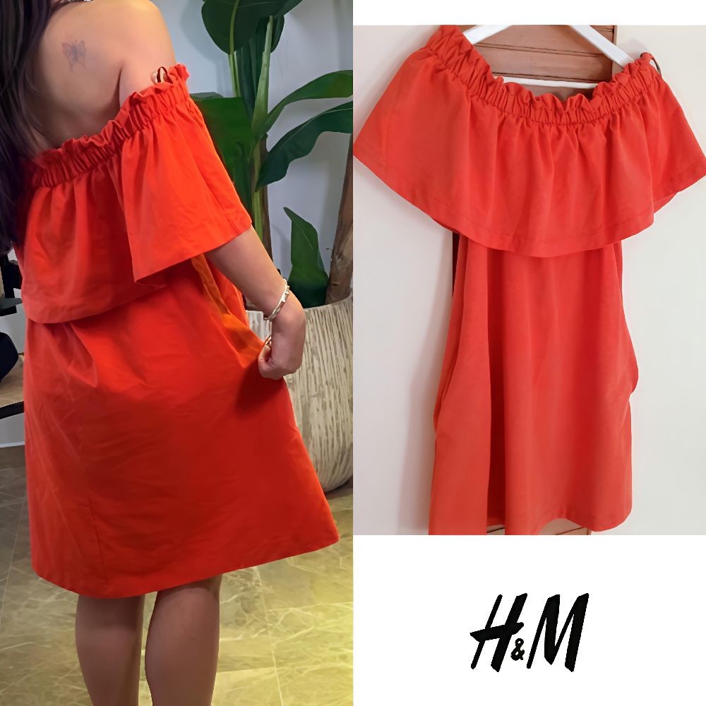 Robe Orange H&M Off shoulder 