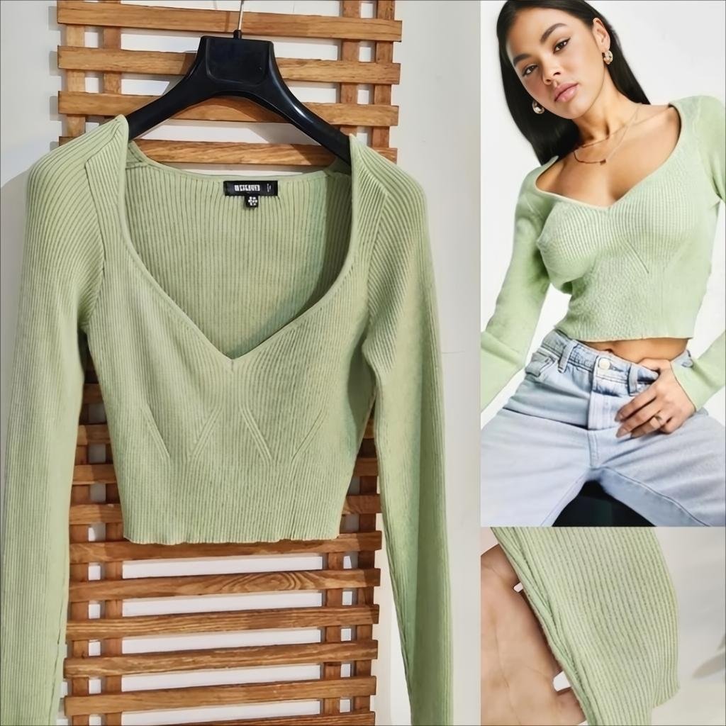 Pull côtelé crop neuf