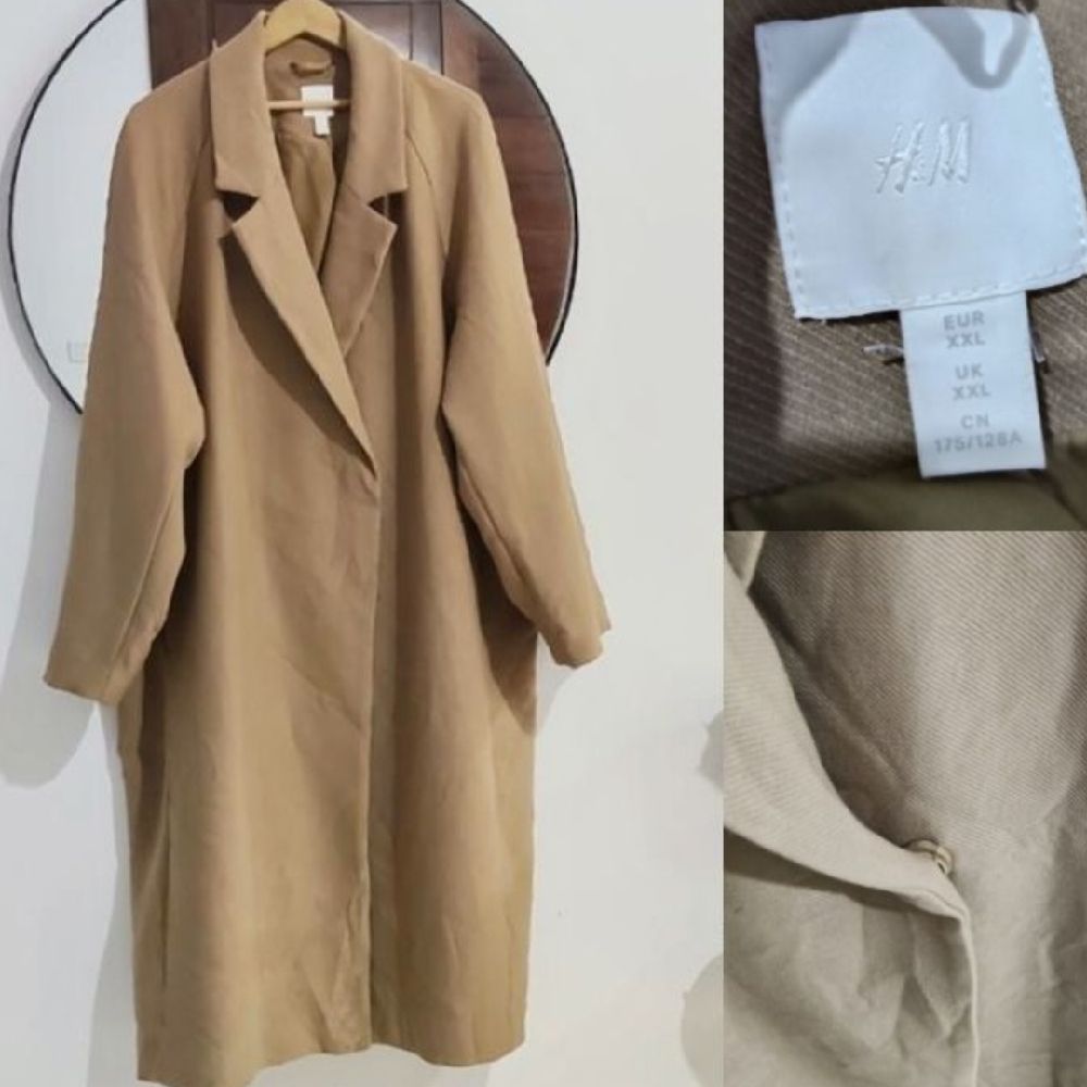 Manteau H&M long camel oversize 