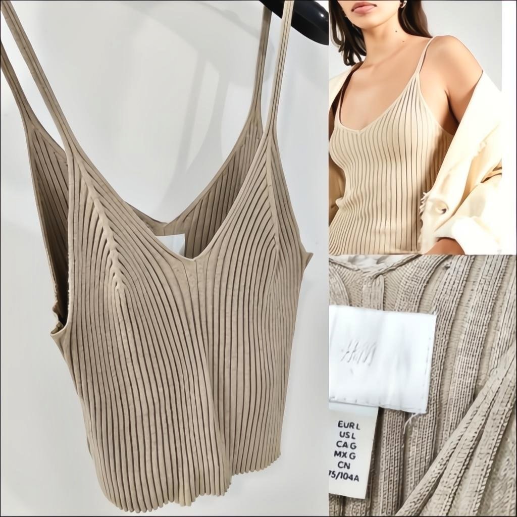 H&m côtelé lycra nude 