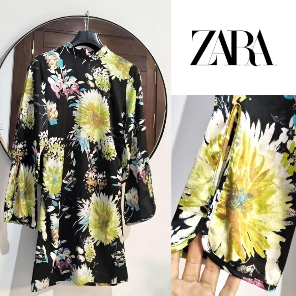 Zara satinée à manches évasées chic