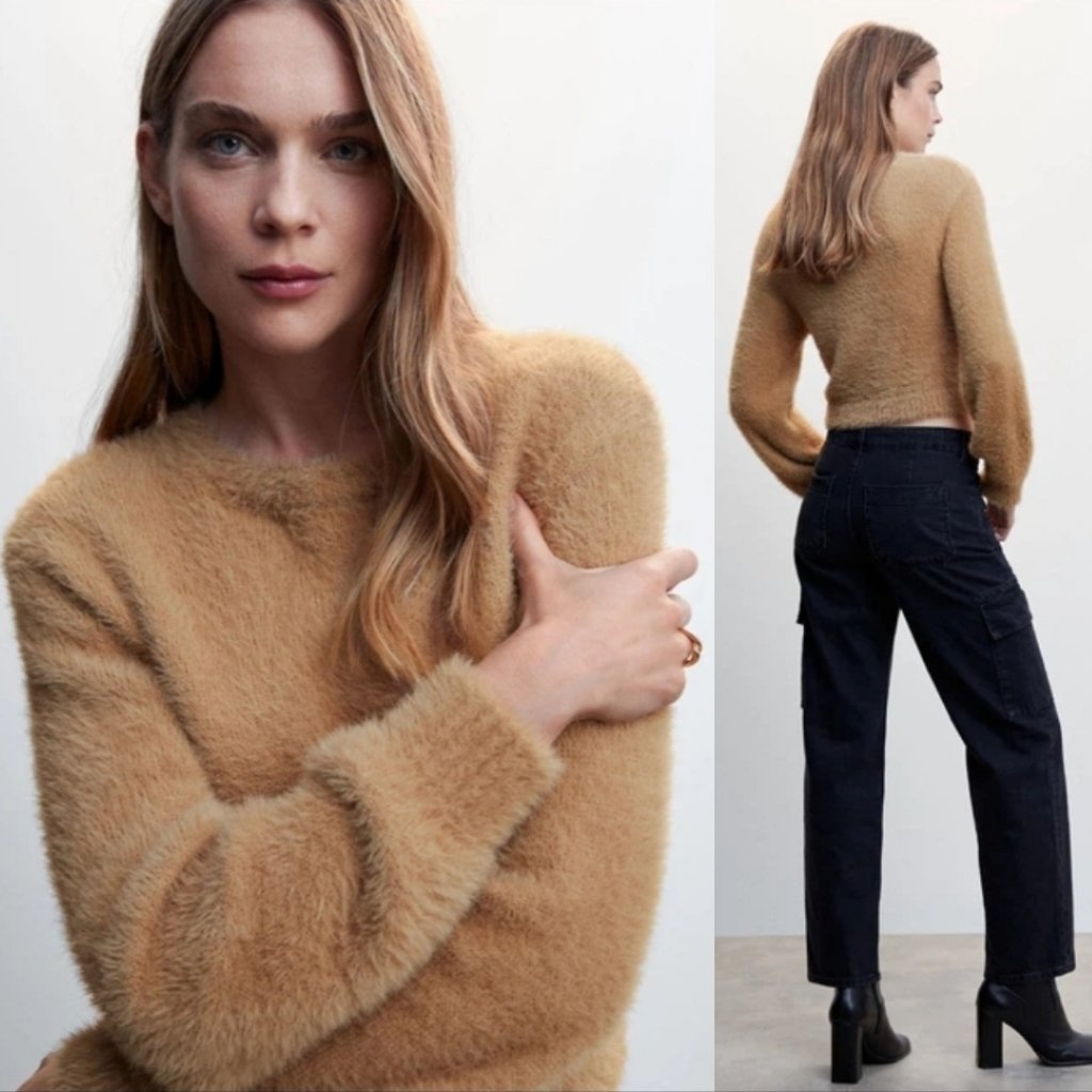 Pull duveteux camel neuf
