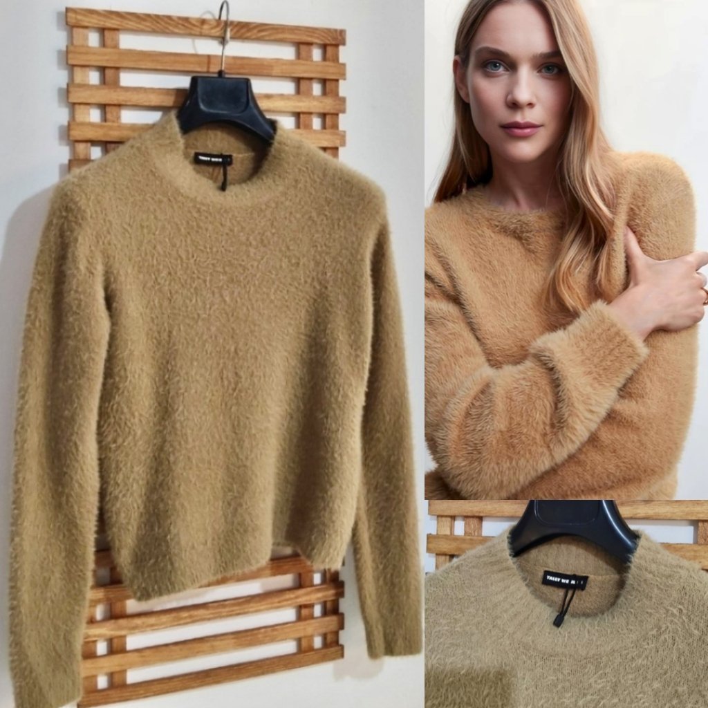 Pull duveteux camel neuf