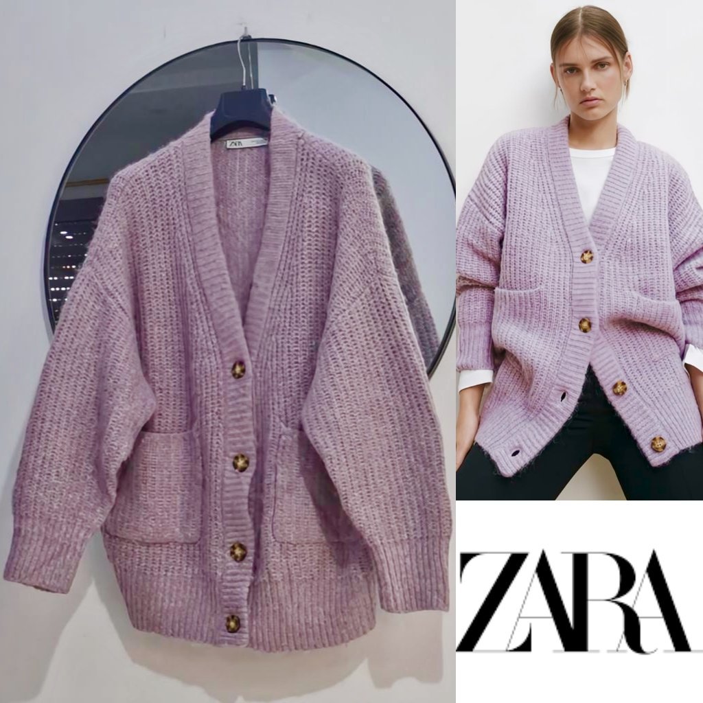 Zara lila avec laine oversize neuf