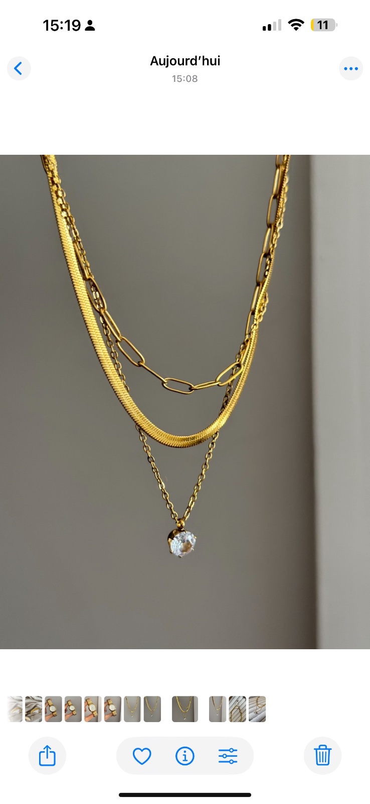 Collier triple inoxydable 