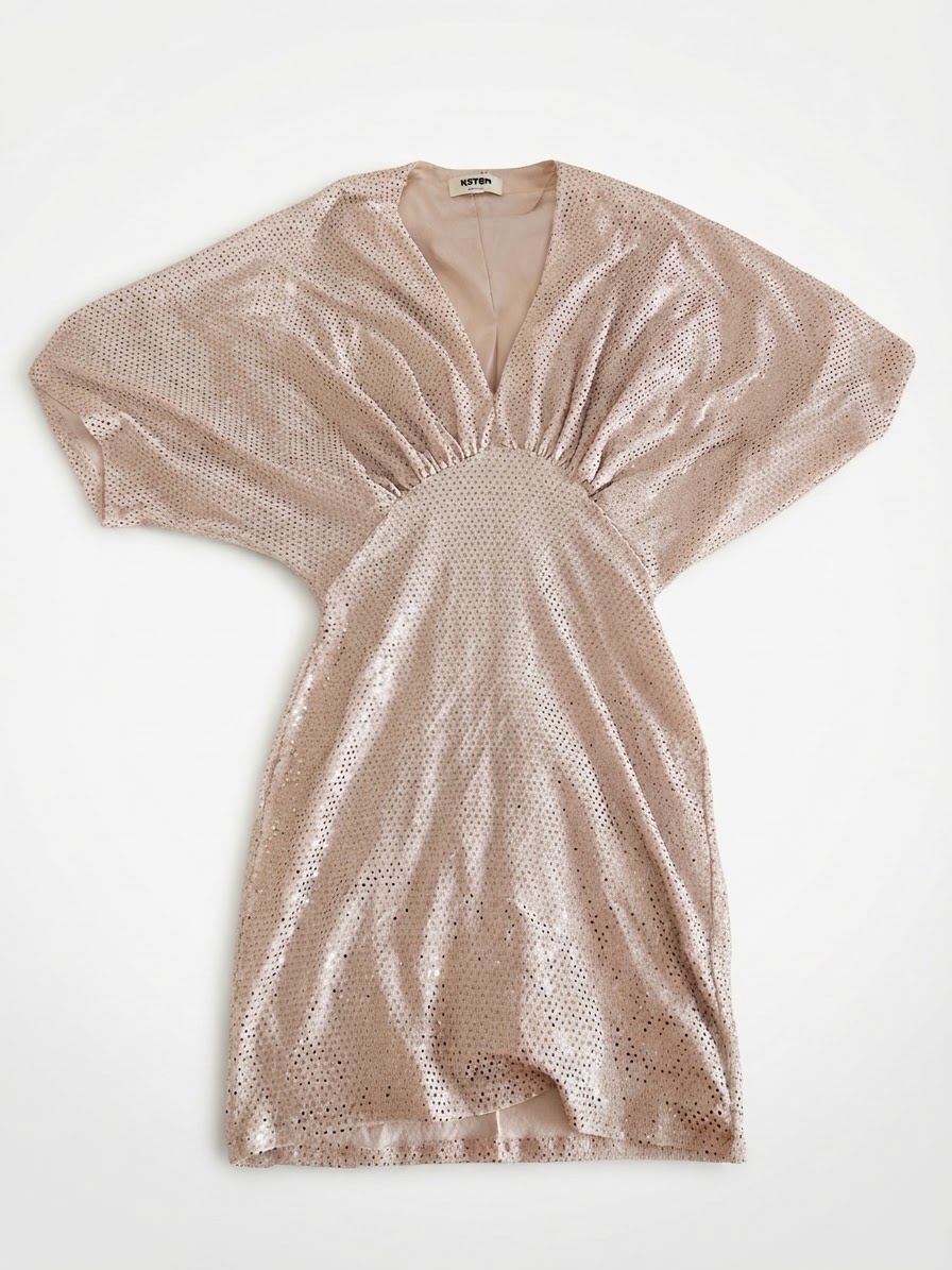 Robe Beige paillete 