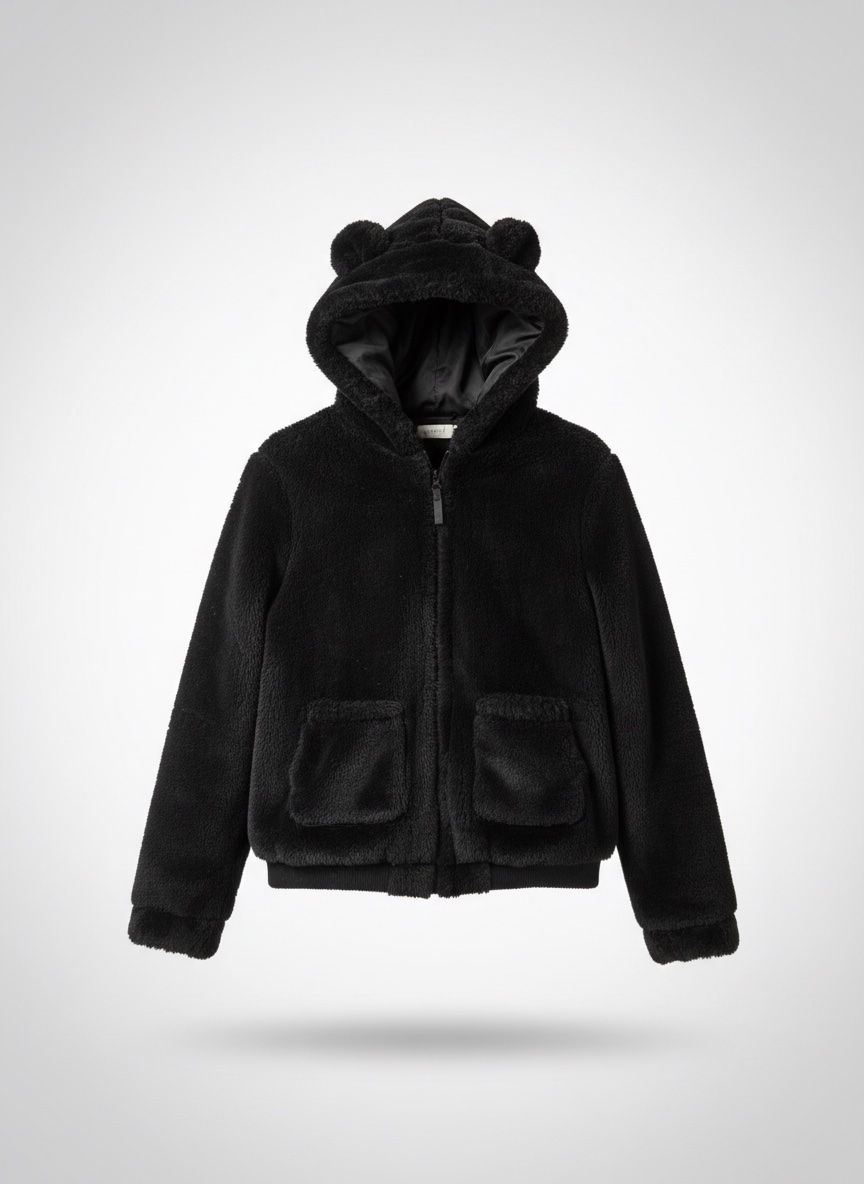 Manteau fourrure noir H&M taille S