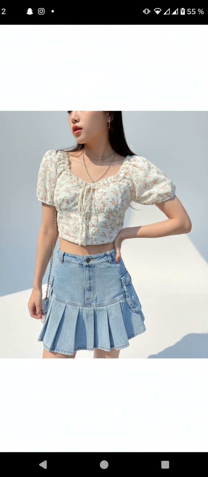 Blousse courte floral 