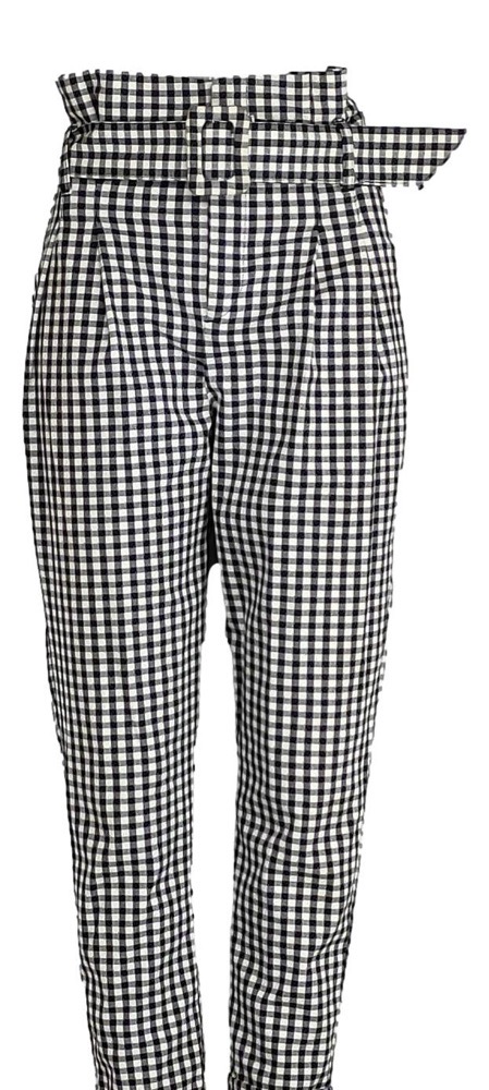 pantalon à petit carreaux 