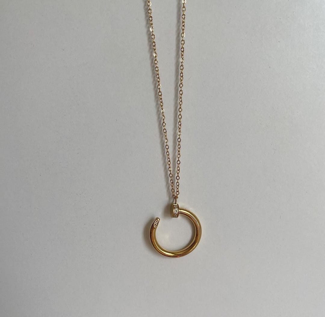Collier stainless steel dore 