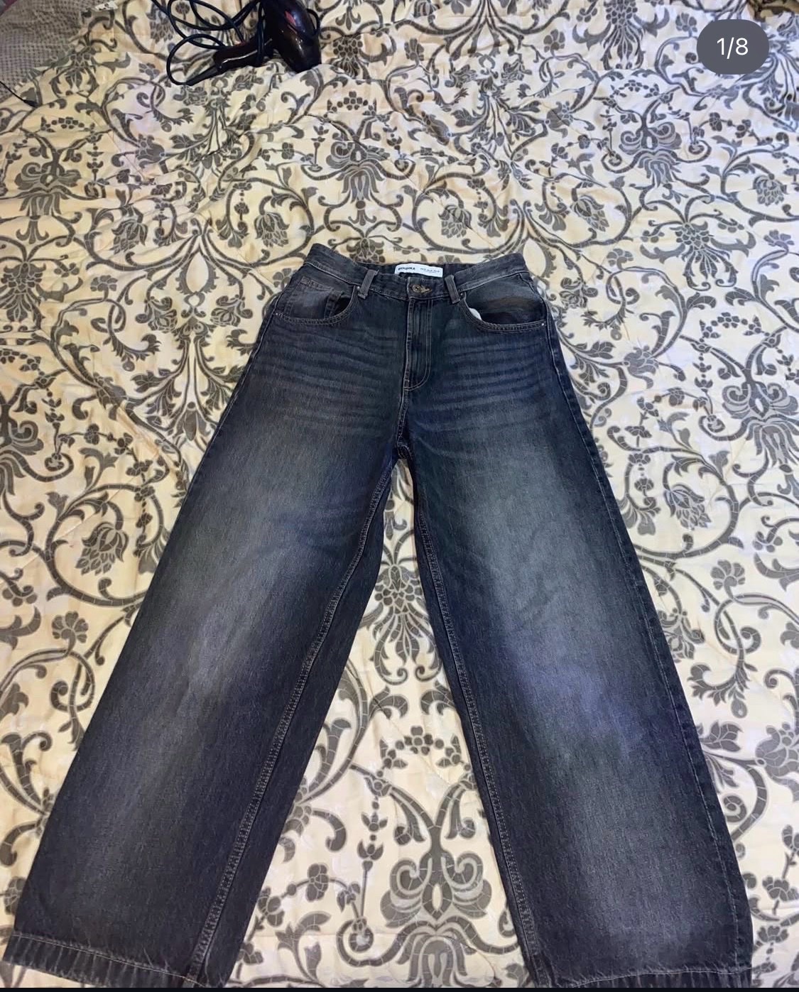 Jean Bershka Gris Foncé - Coupe Large