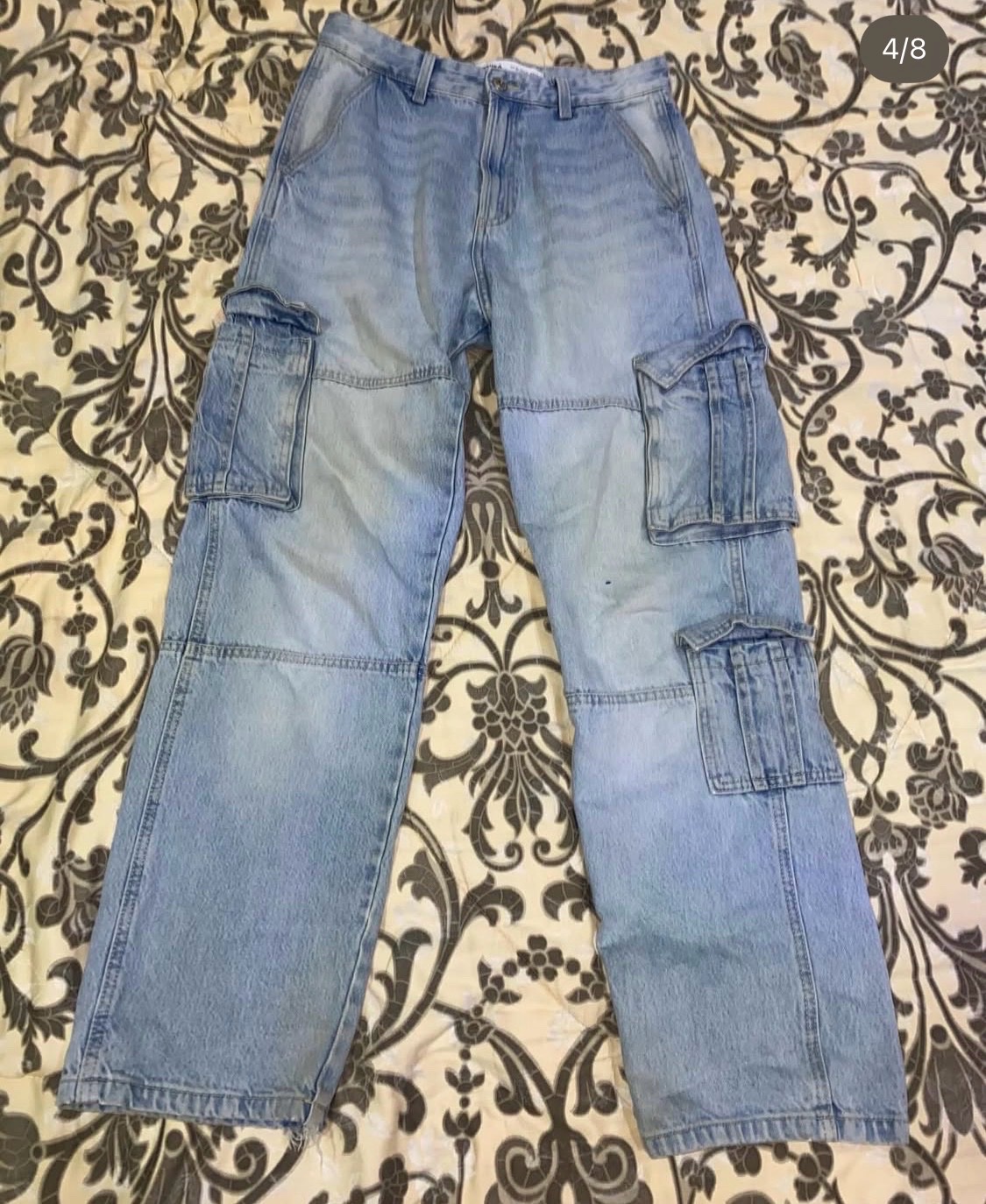 Jean Cargo Bershka Bleu Clair.