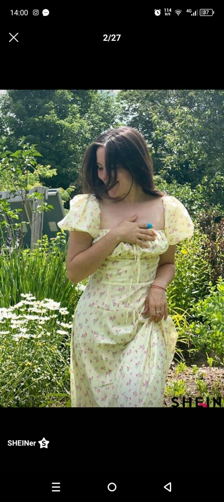 Robe jaune pastel shein