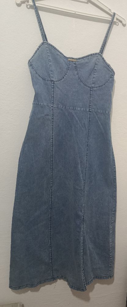 Robe jeans avec fente