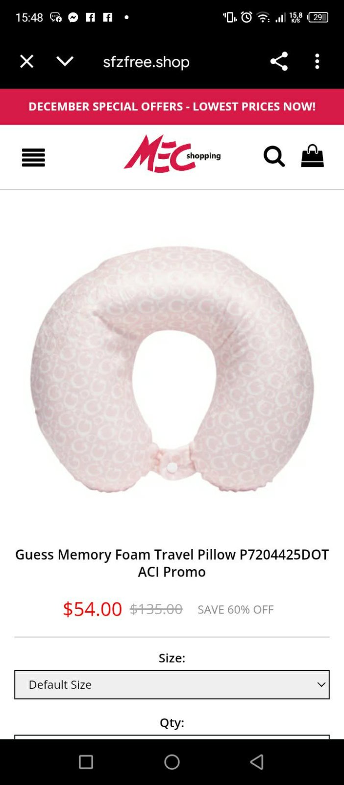 Guess travel pillow