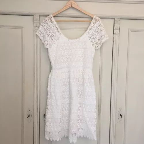 Zara crochet white dress 