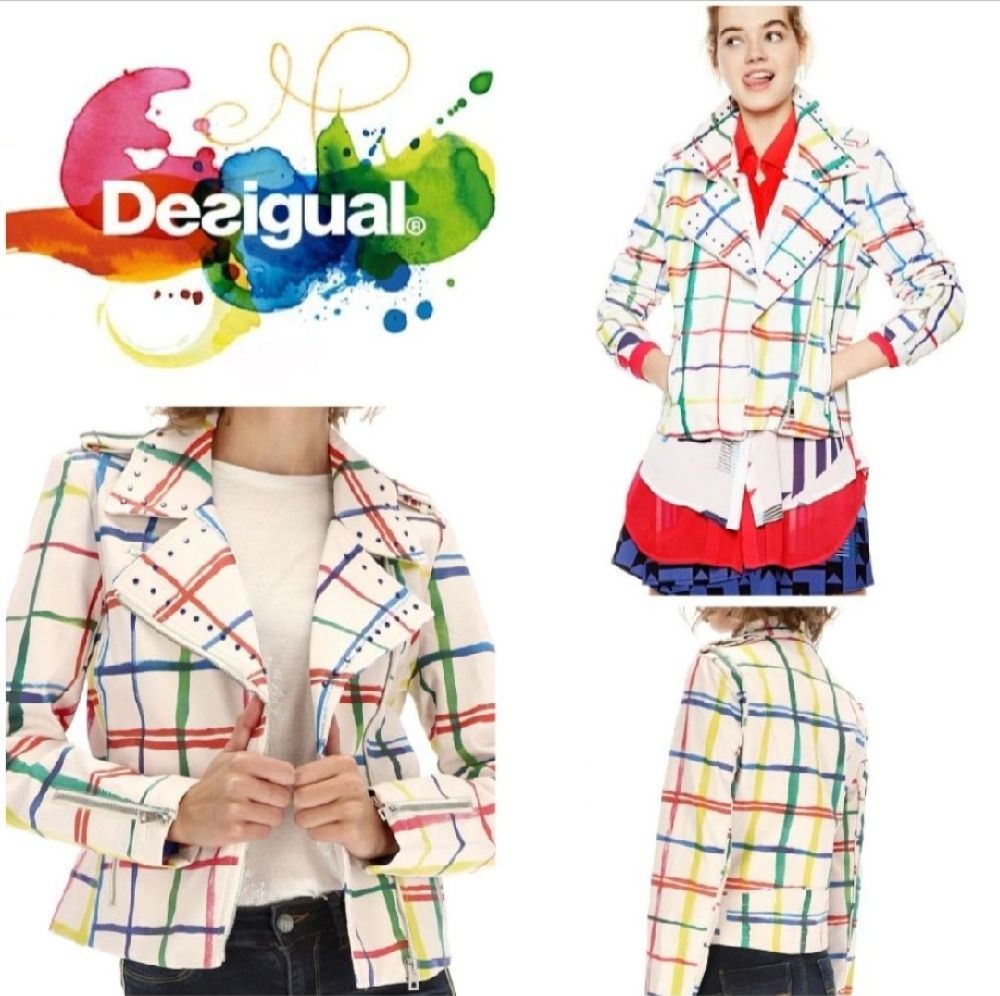 Veste cuir desigual 