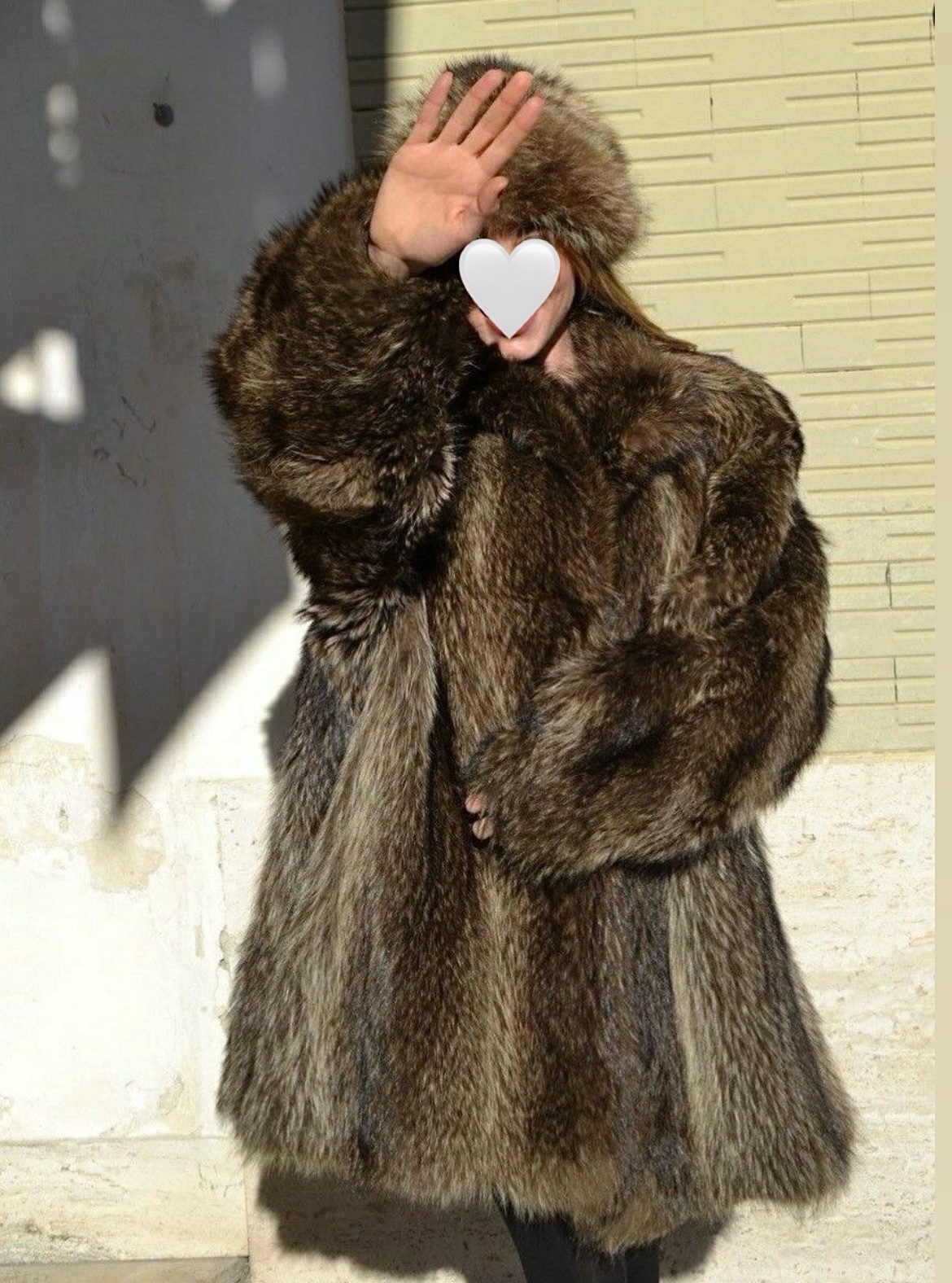 Manteau en véritable fourrure de renard