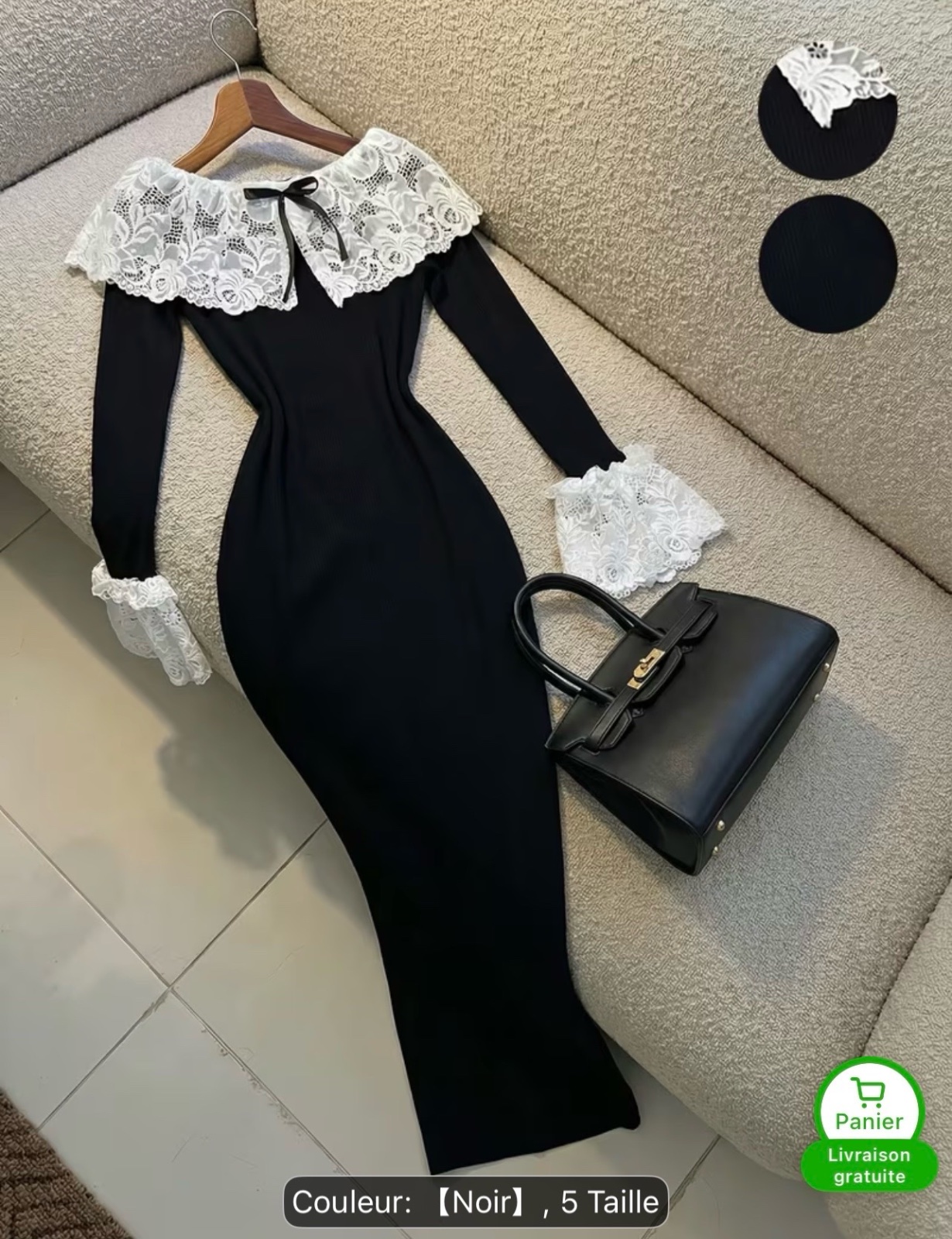 Robe noir avec dentelle