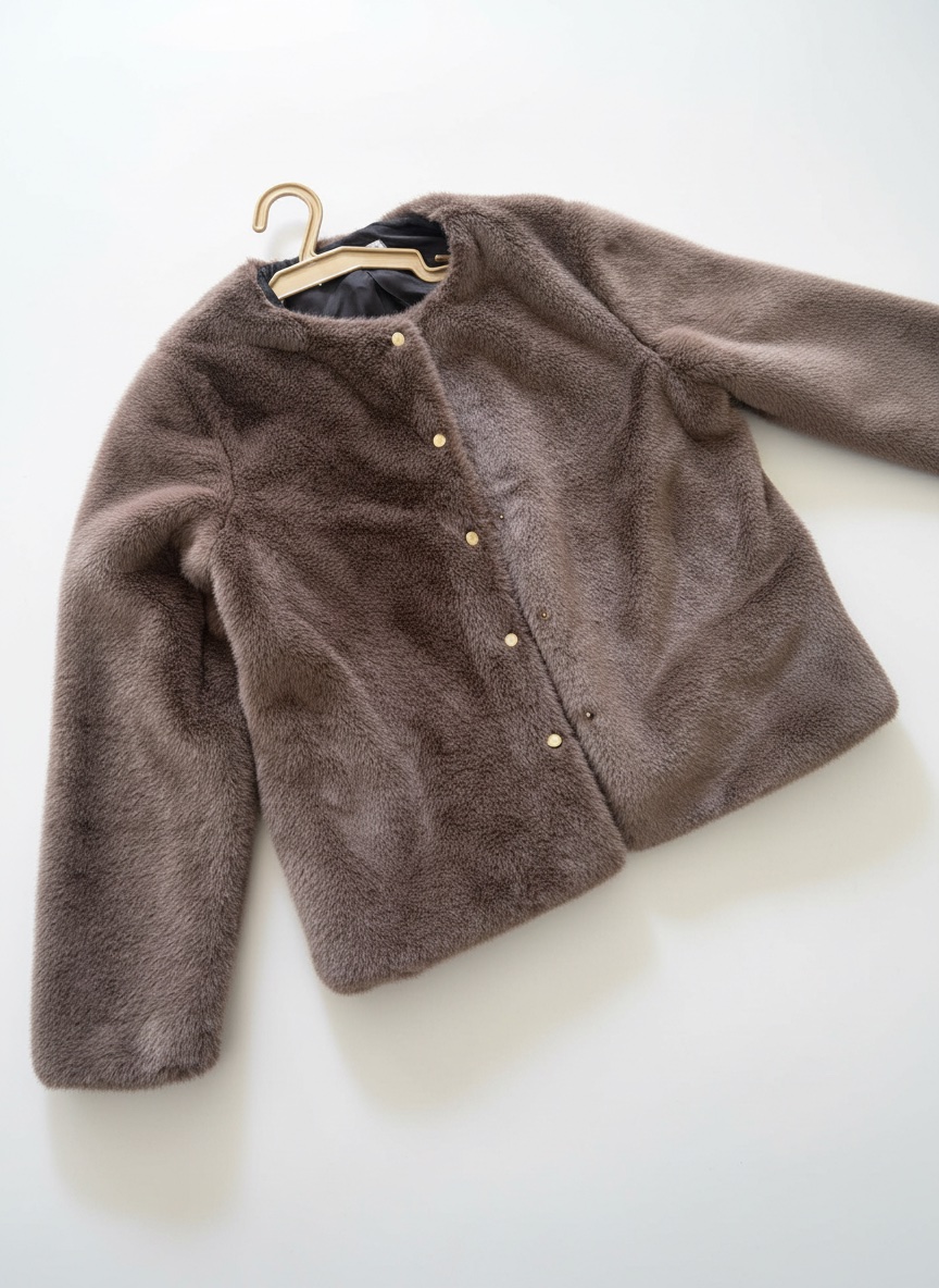Veste marron en fourrure jamais portée 