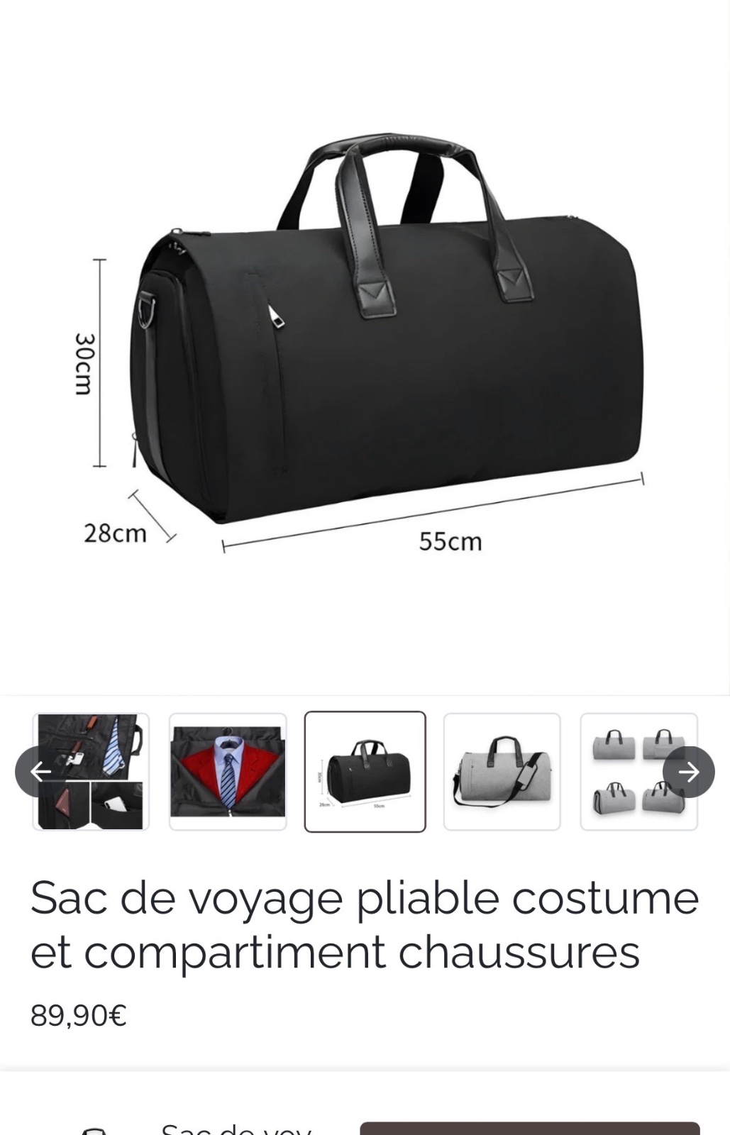 Sac voyage pliable