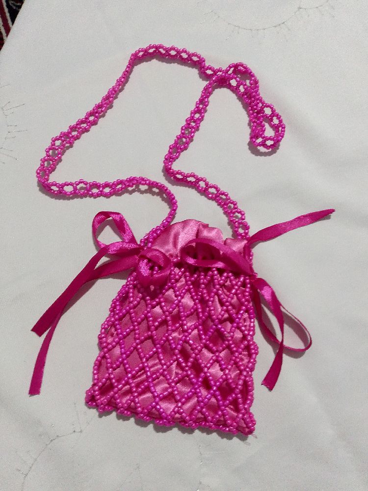 Sac perle rose fushia 