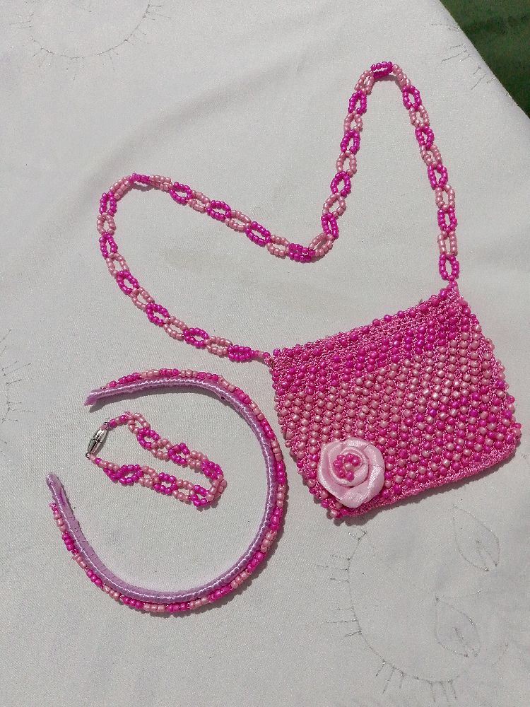 Sac crochet perle
