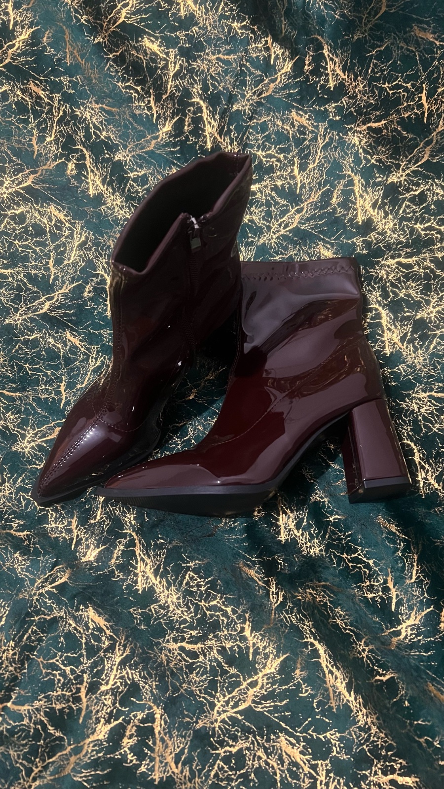 Burgundy leather boots