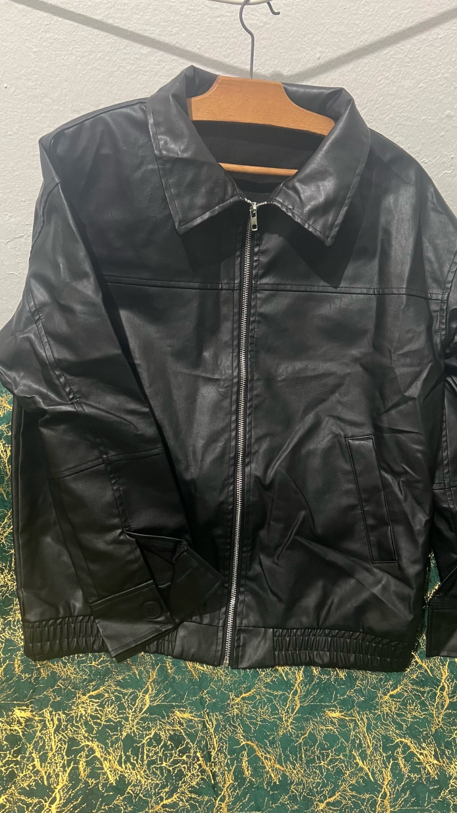 Black leather jacket