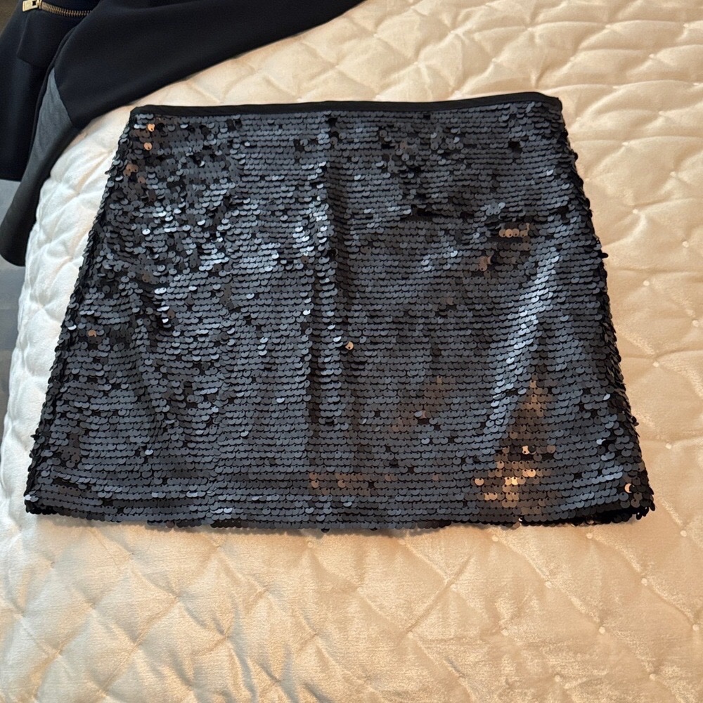 Zara Black Sequin Mini Skirt