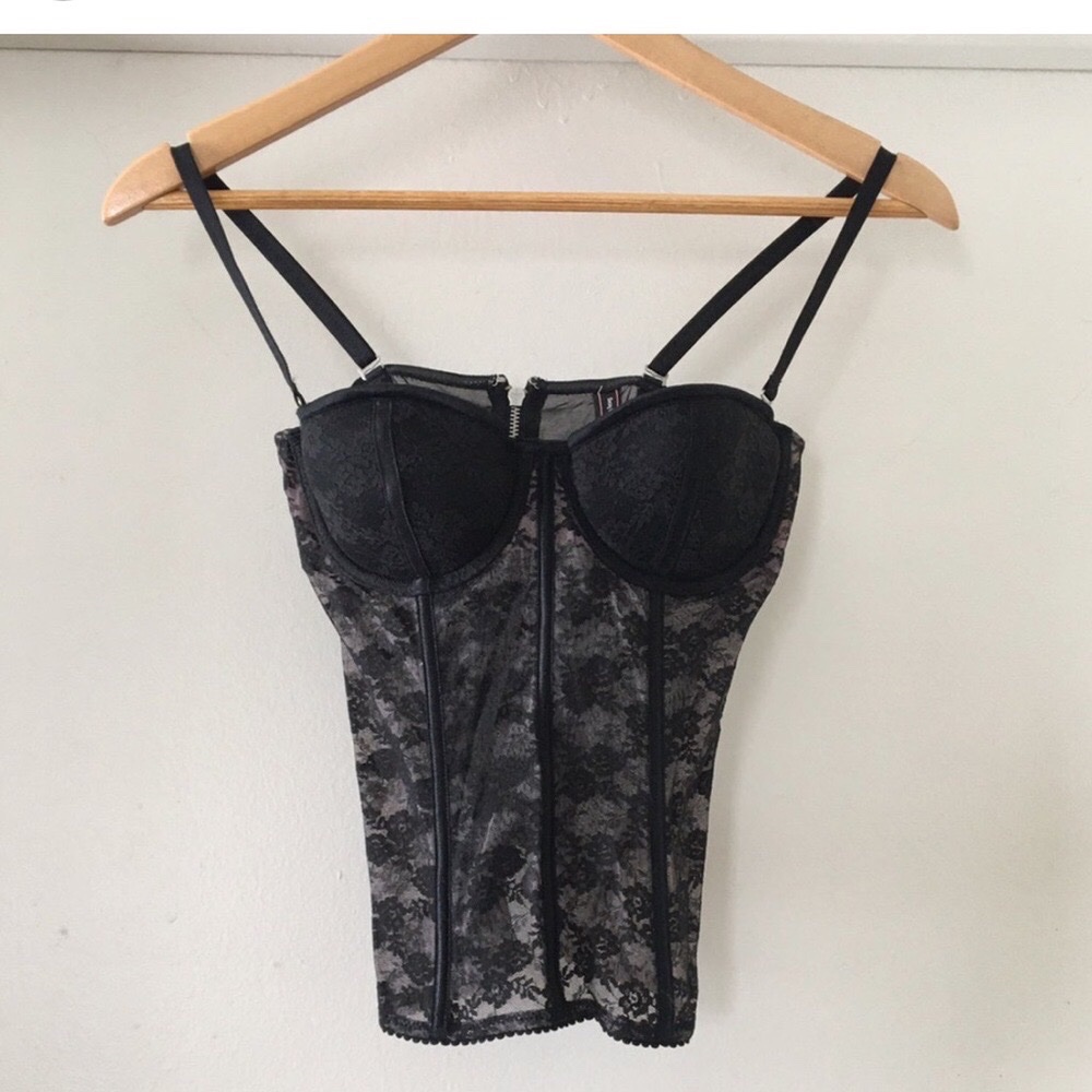 Victoria Secret Black Lace Corset Bustier