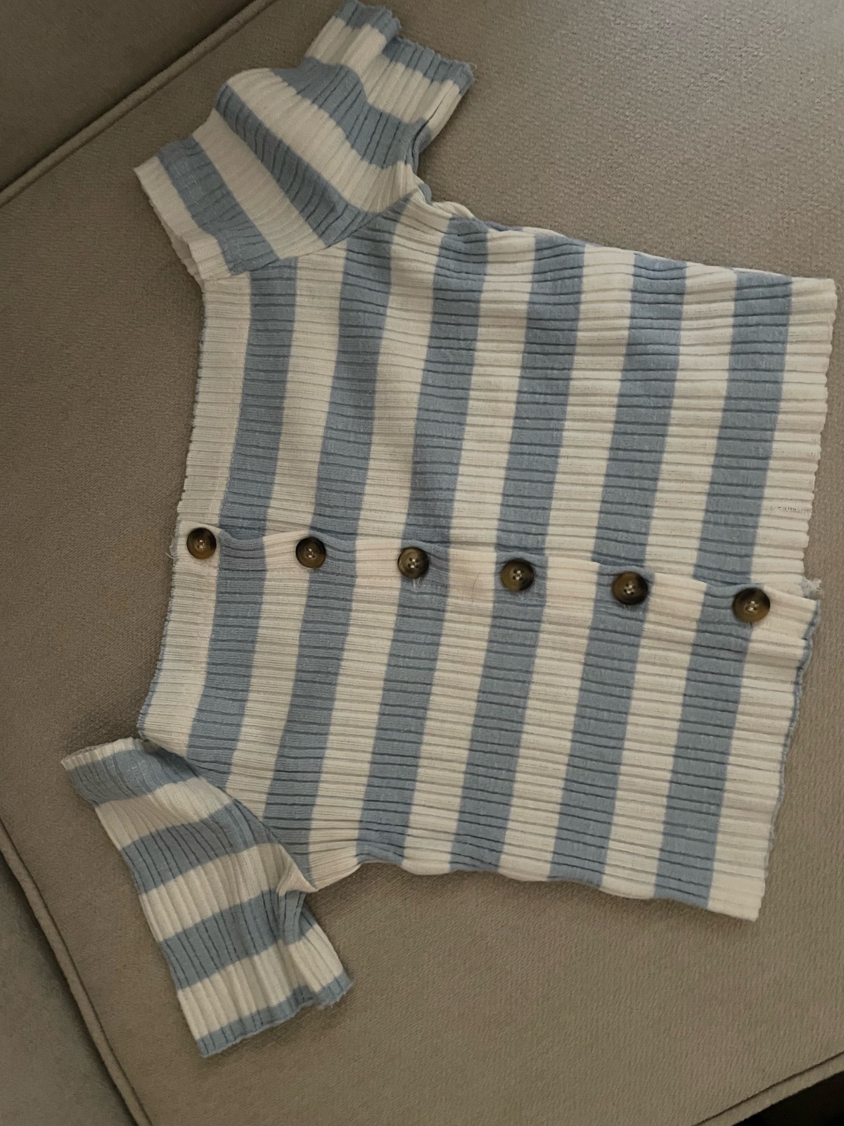 Crop top rayé col bardot (Taille S)
