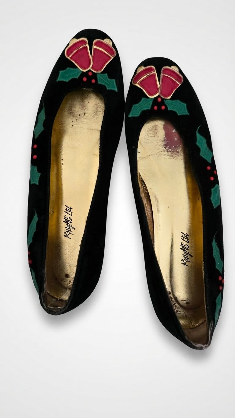 Ballerine noire avec des motifs brodés 