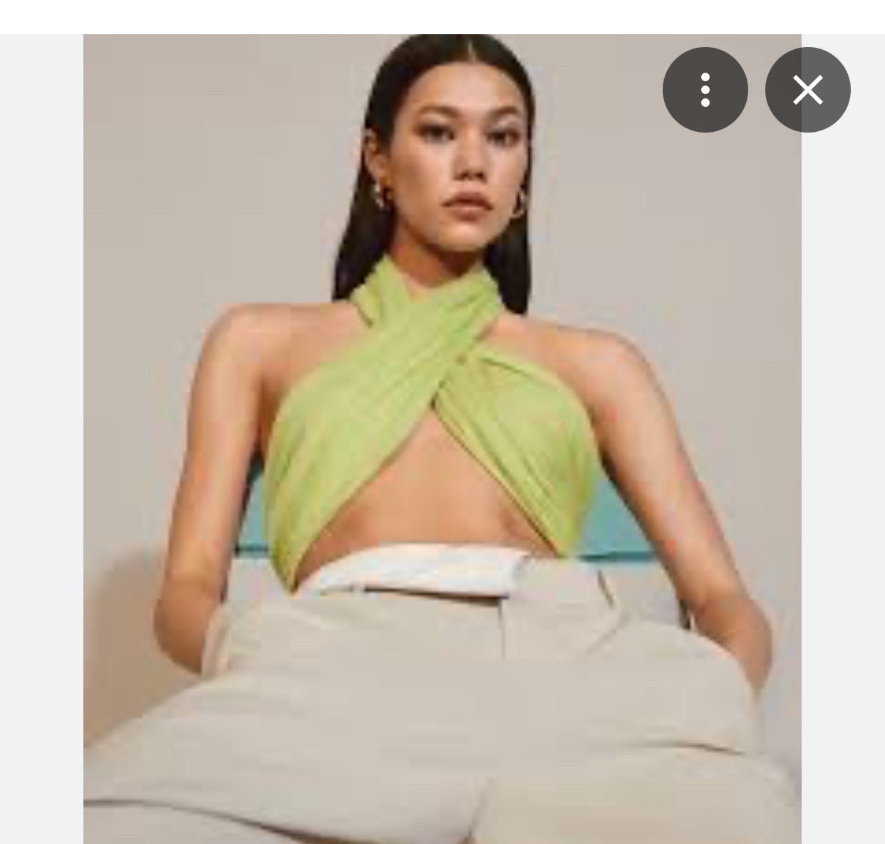 Top vert pailleté