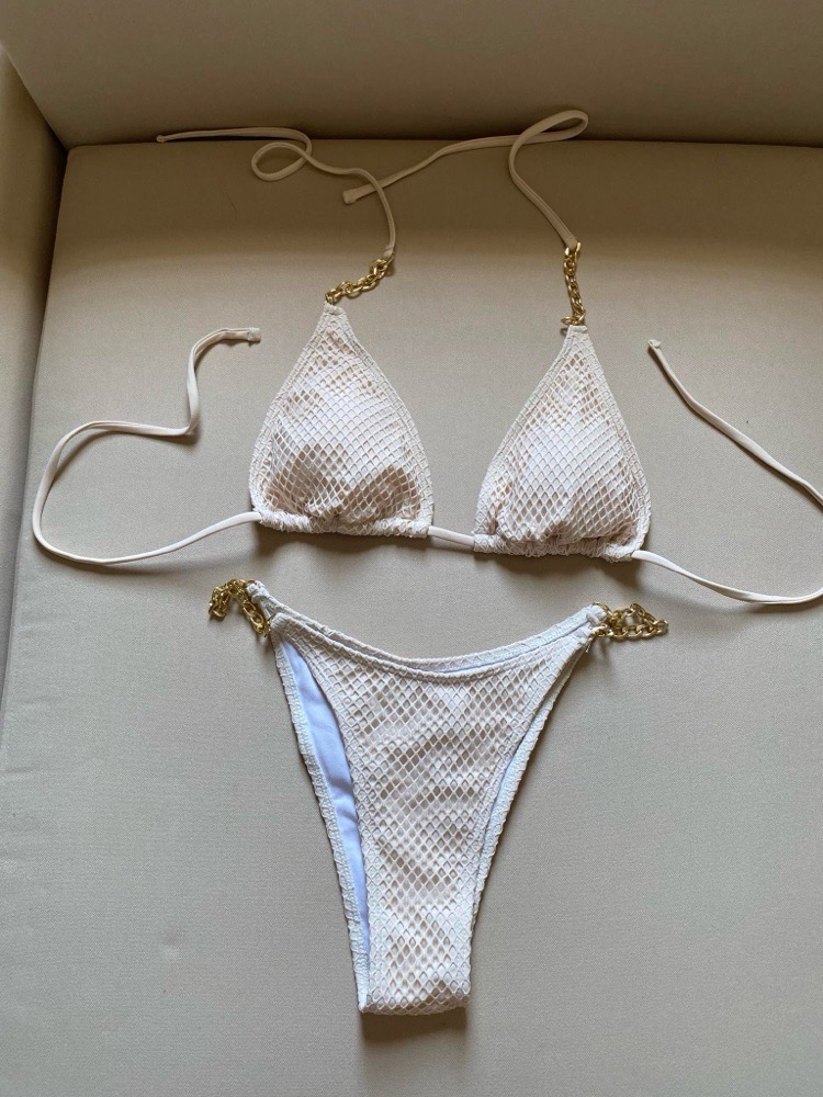 Bikini beige avec metal